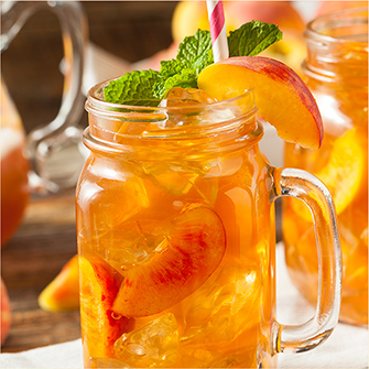 Iced tea with peaches