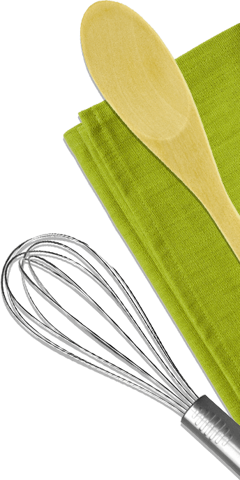 Spatual and whisk on mat